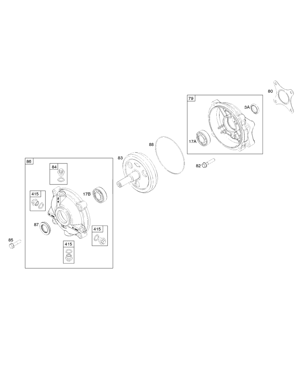 Gear Reduction Diagram and Parts List for 83132-0019-F1  Briggs and Stratton Engine